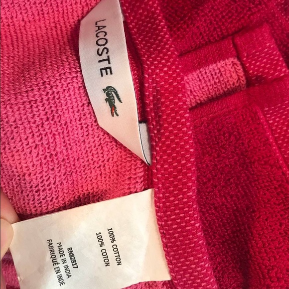 Lacoste Bath Beach Towel Pink - Picture 3 of 4
